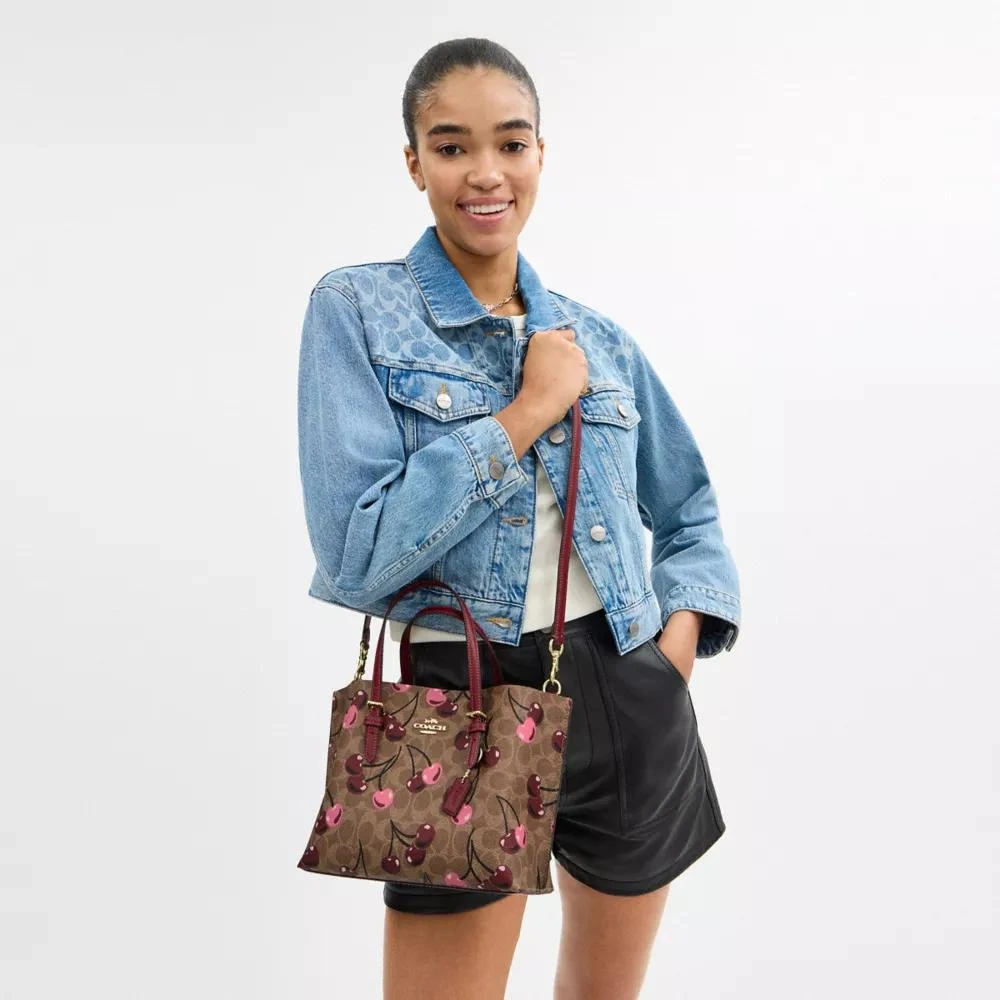 Coach Mollie Tote Bag 25 In Signature Canvas With Cherry Print 2