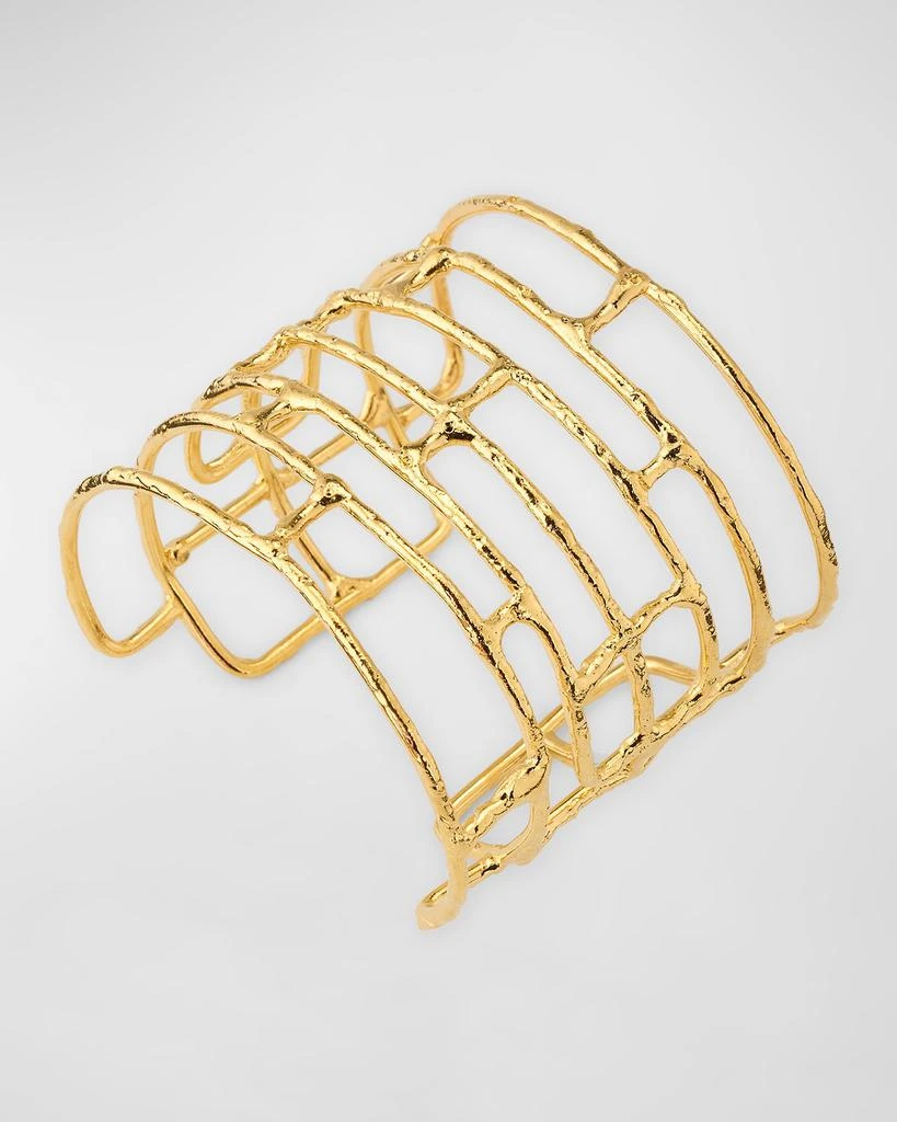 Devon Leigh Gold-Plated Open Bars Cuff Bracelet 3