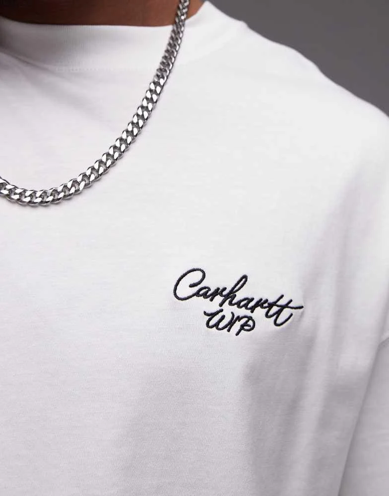 Carhartt WIP Carhartt WIP signature script t-shirt in white 2