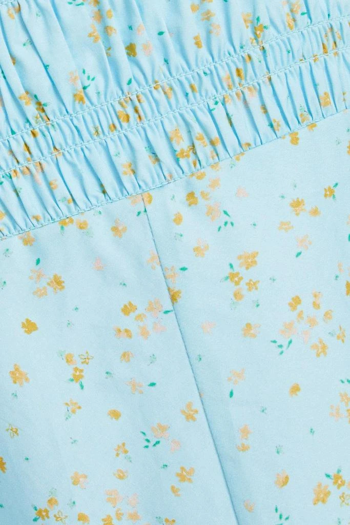 GANNI Shirred floral-print cotton-poplin mini dress 4