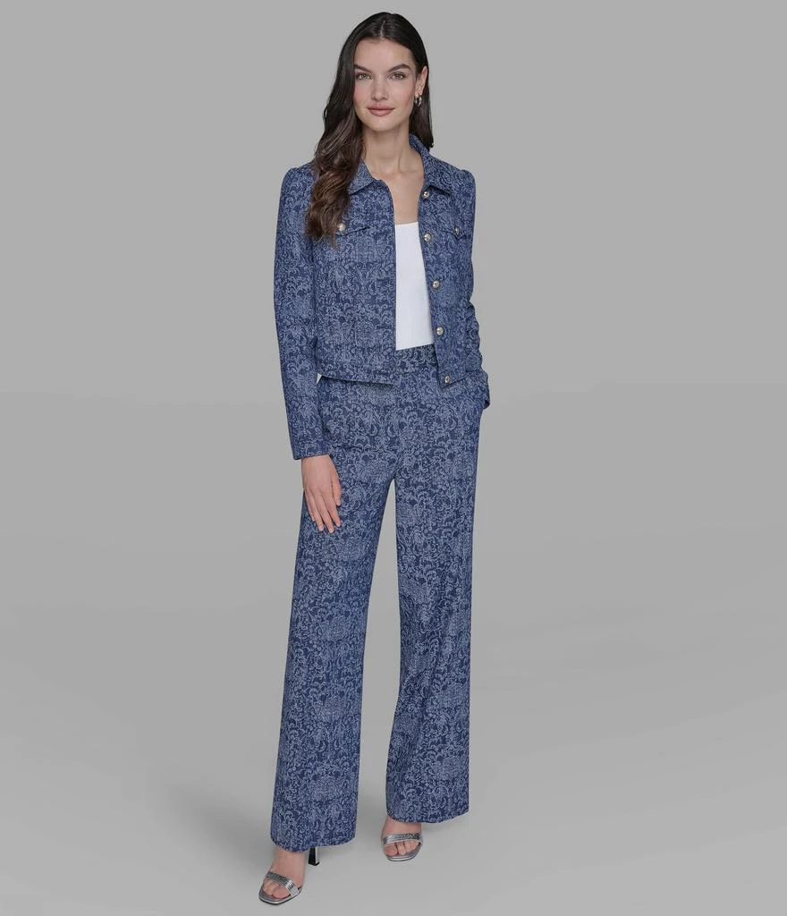 Karl Lagerfeld Paris BROCADE PRINT DENIM JACKET 3