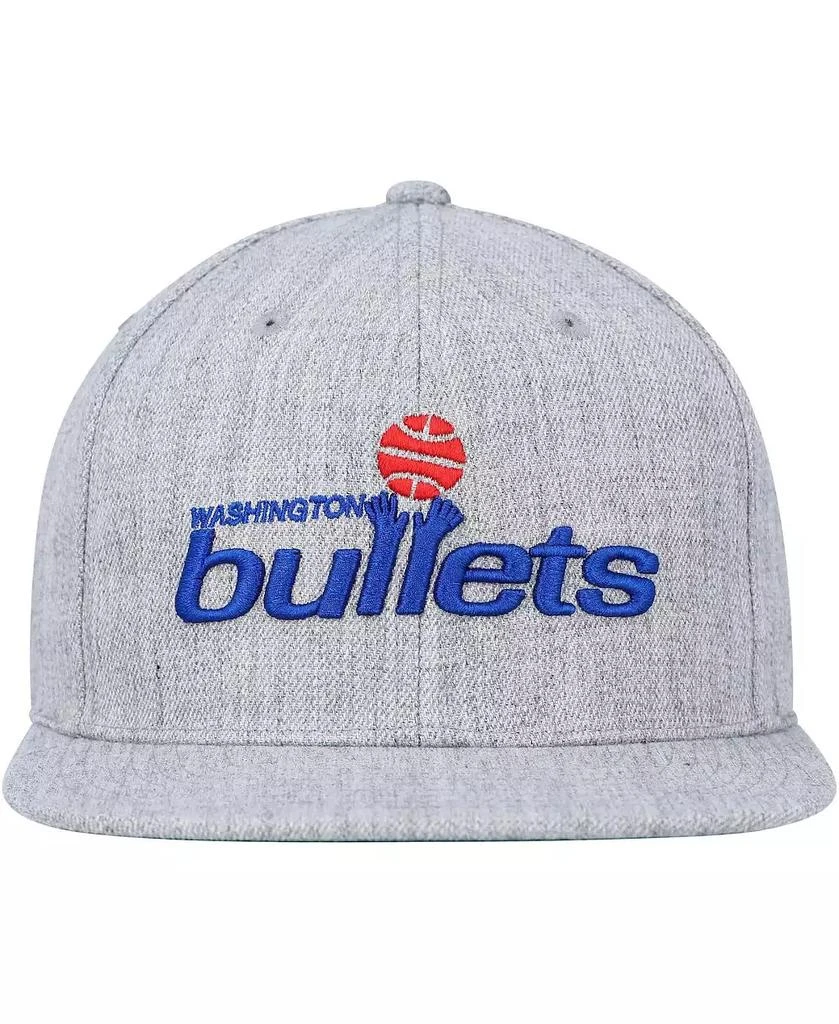 Mitchell & Ness Men's Heather Gray Washington Bullets Hardwood Classics 2.0 Snapback Hat 3