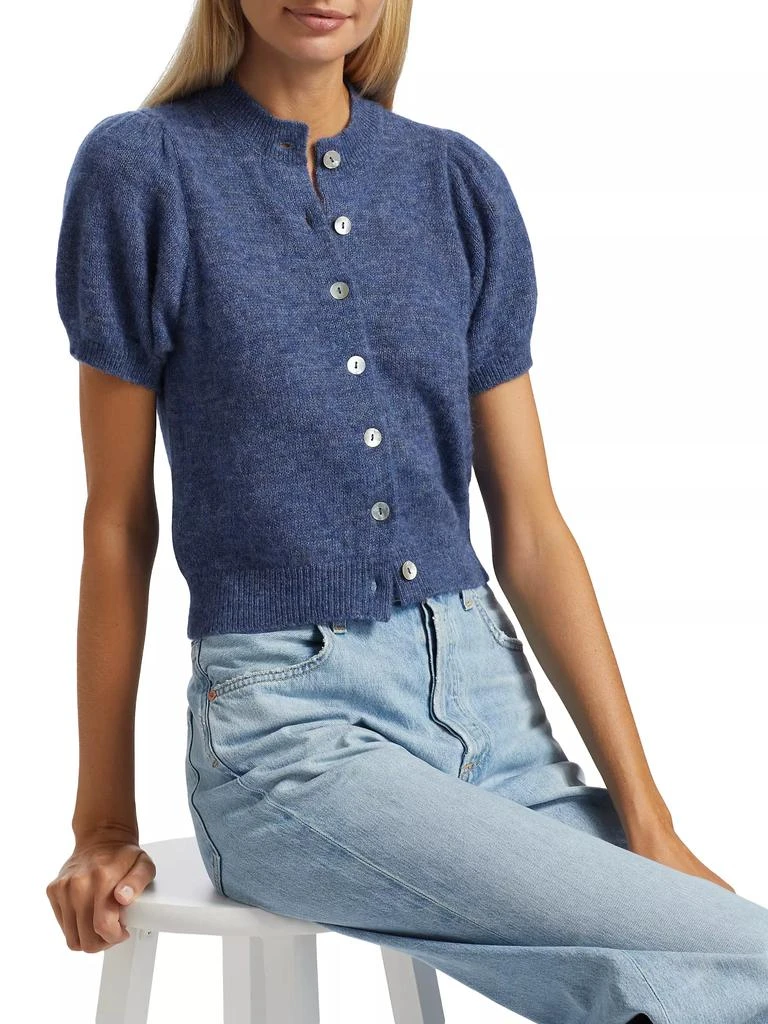 DÔEN Anisa Alpaca-Wool Short-Sleeve Crop Cardigan 6