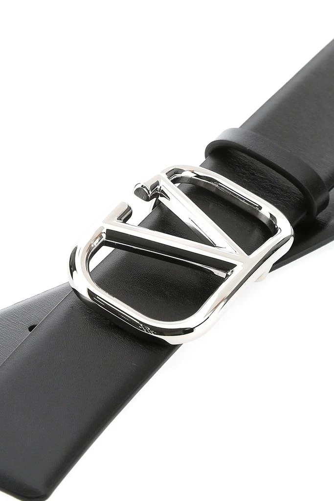 Valentino Black leather VLogo belt 4