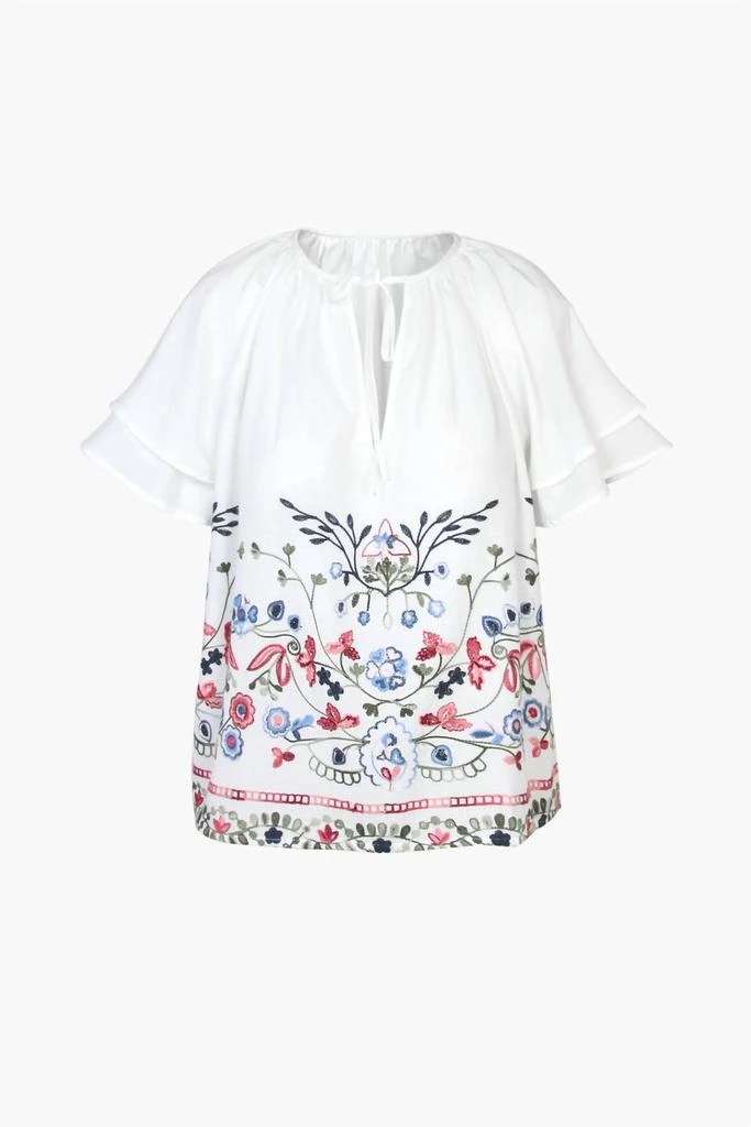 Adelyn Rae Rhoni Embroidered Blouse In White 4