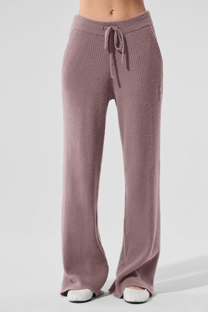 Alo Snuggle Up Sweater High-Waist Wide Leg Pant - Sweet Pink