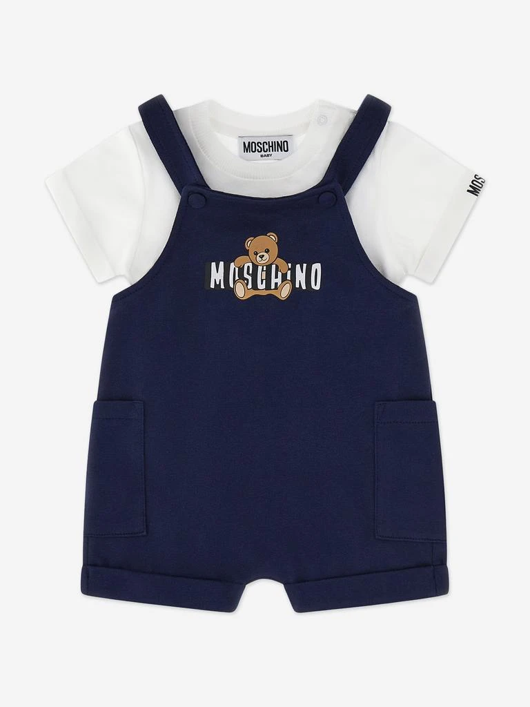 Moschino Moschino Baby Boys T-Shirt and Dungarees Set in Navy