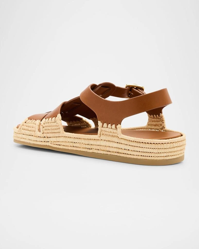 Prada Leather Fisherman Espadrille Sandals 5
