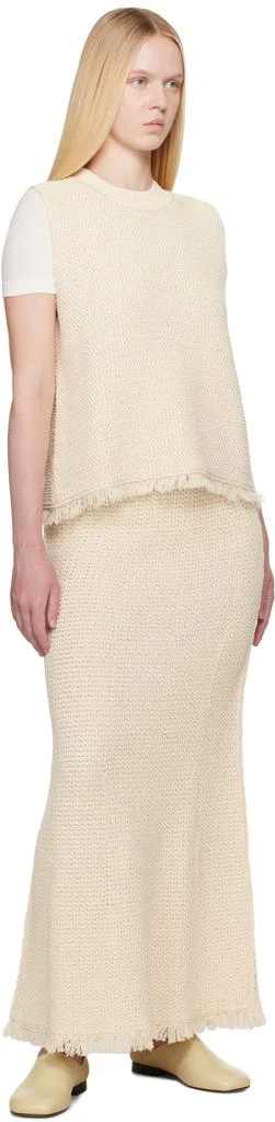Studio Nicholson Off-White Fray Knit Vest 4