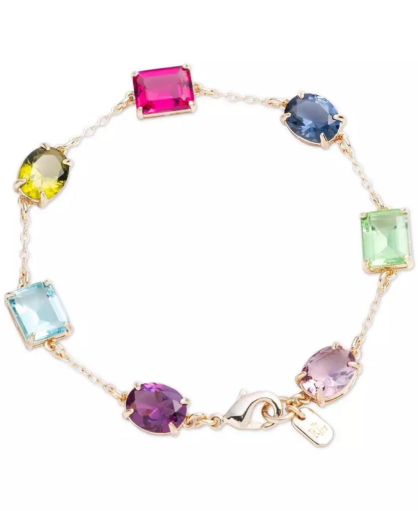 Ralph Lauren Gold-Tone Multicolor Stone Flex Bracelet 1