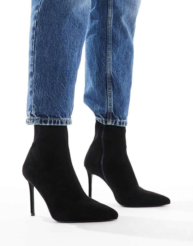 ASOS ASOS DESIGN Wide Fit Evie high-heeled sock boots in black 1