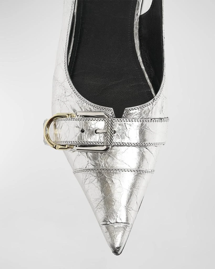 Givenchy Voyou Metallic Buckle Slingback Ballerina Flats 6