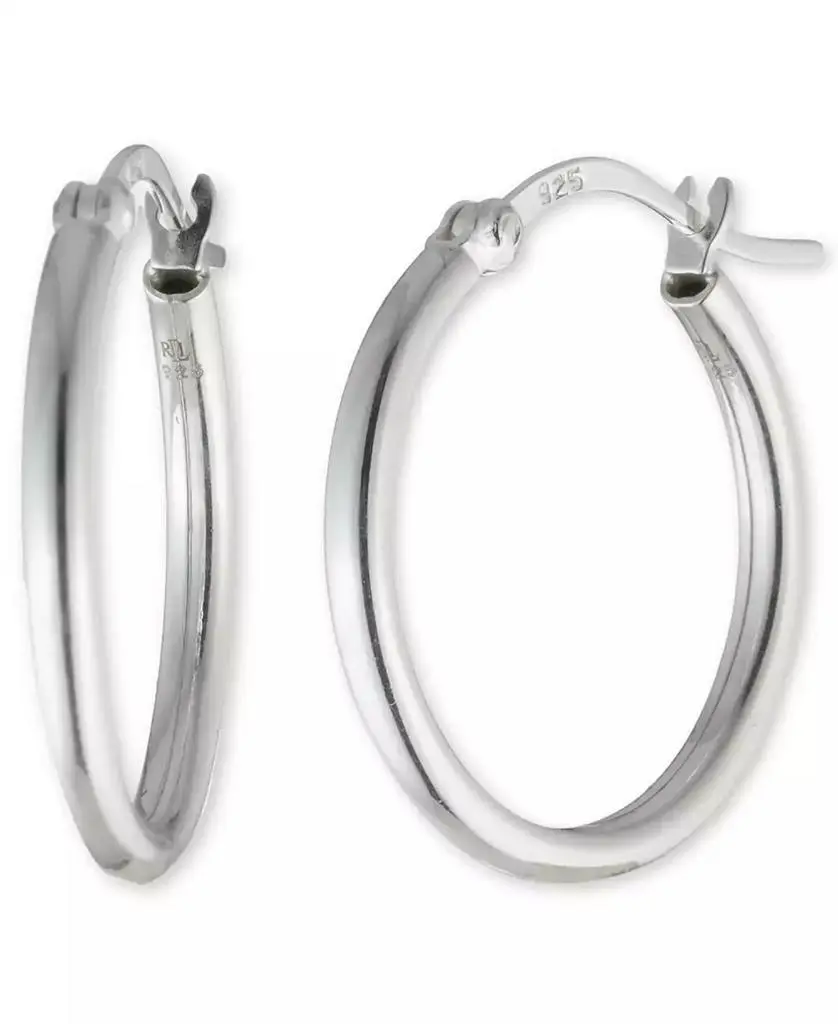 Ralph Lauren Small Polished Hoop Earrings in Sterling Silver, 1"
