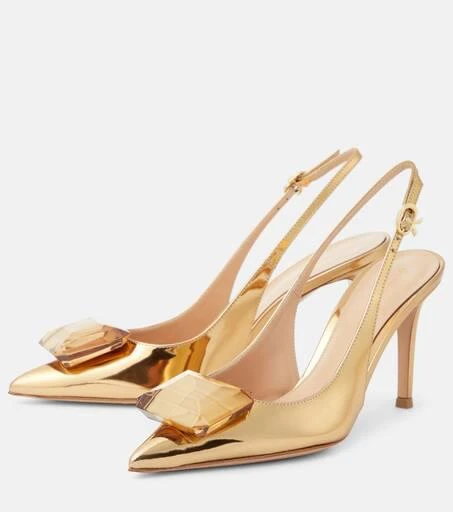 Gianvito Rossi Jaipur metallic leather slingback pumps 5
