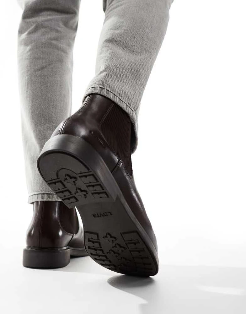 Levi's Levi's Amos leather chelsea boots in brown 4