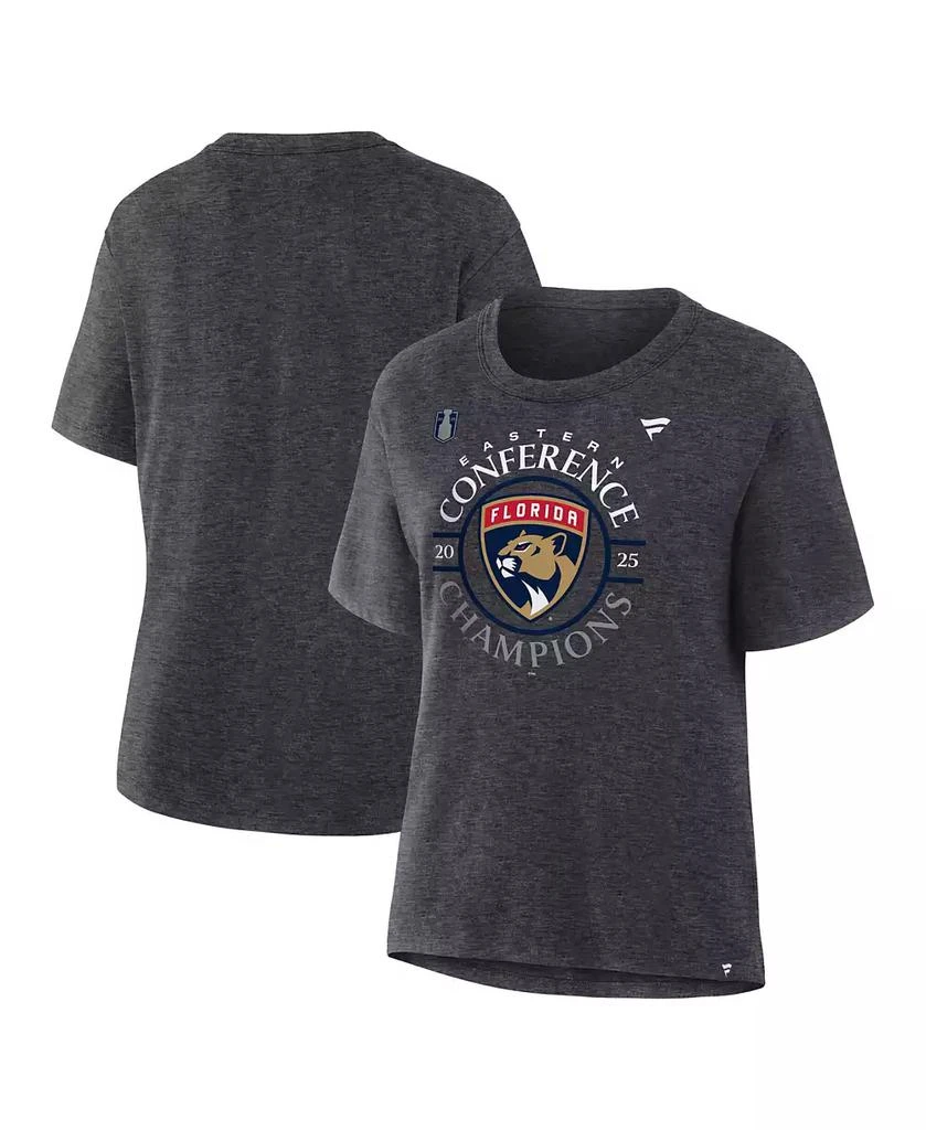 Fanatics Women's Heather Charcoal Florida Panthers 2025 NHL Eastern Conference Champions Locker Room T-Shirt 1
