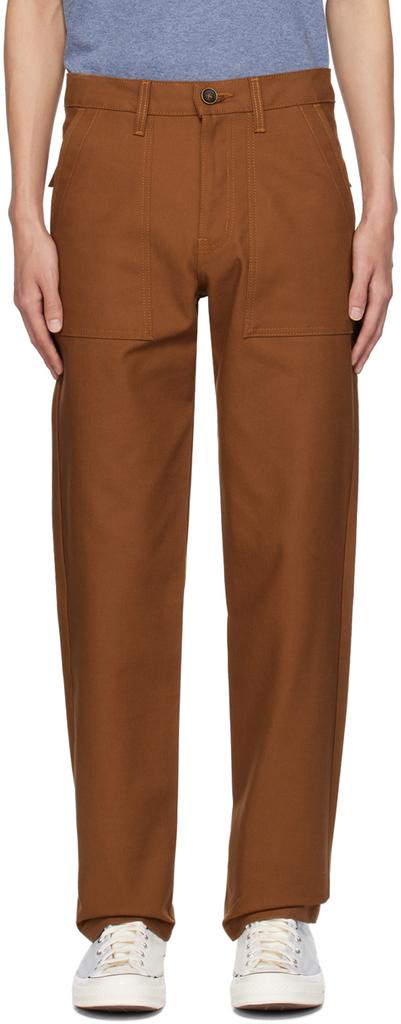 Naked & Famous Denim Brown Straight-Leg Trousers