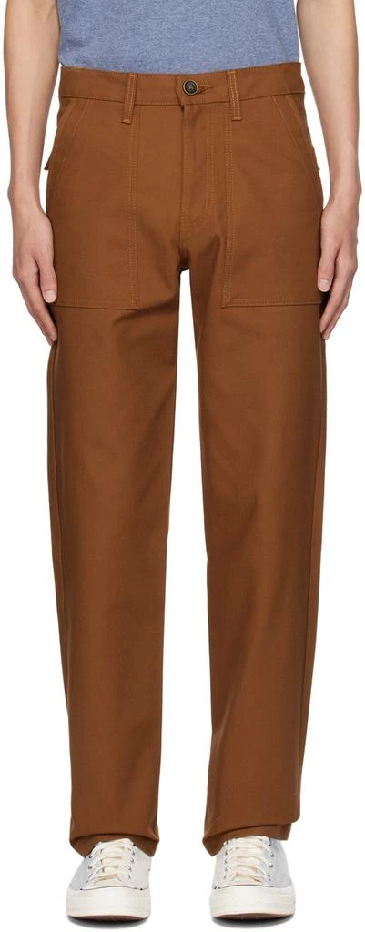 Naked & Famous Denim Brown Straight-Leg Trousers 1