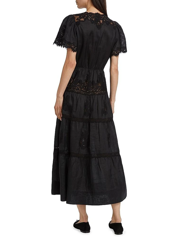 DÔEN Graciela Lace Trim Short-Sleeve Midi-dress 5
