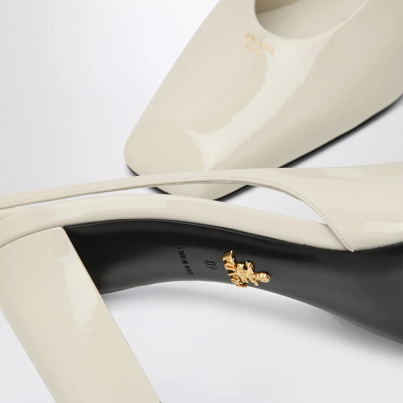 Prada Ivory patent leather slingback décolleté 5