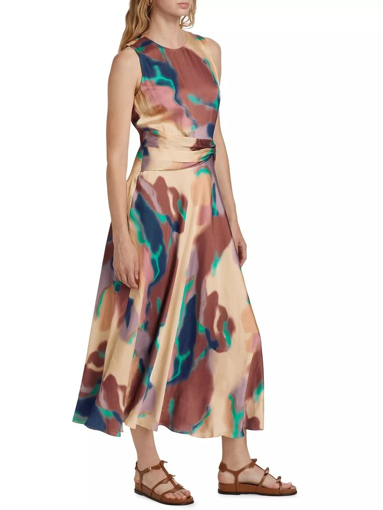 Tanya Taylor Christine Twisted-Waist Ink Wash Dress 2