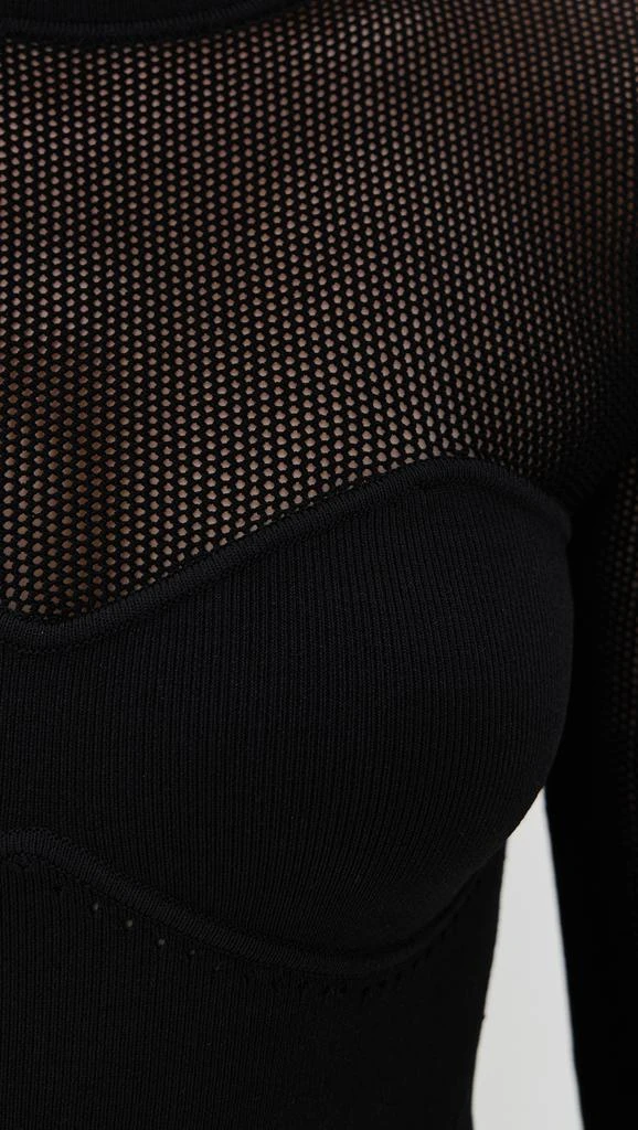 Fleur du Mal Knit Long Sleeve Cupped Thong Bodysuit 5