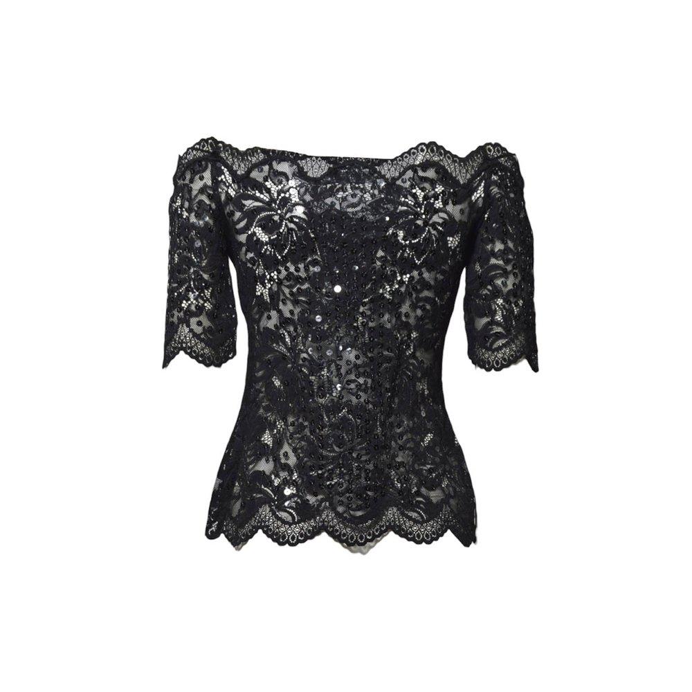 Paco Rabanne Paco Rabanne Sequin Embellished Floral Lace Top