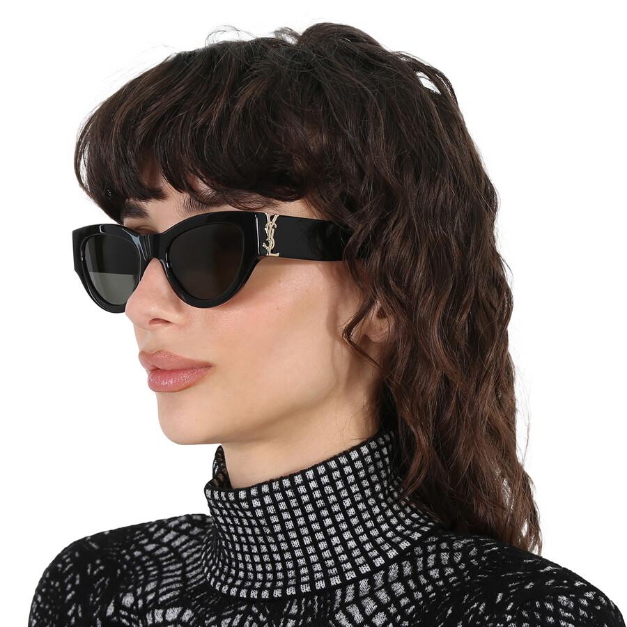 Yves Saint Laurent Grey Cat Eye Ladies Sunglasses SL M94 001 53