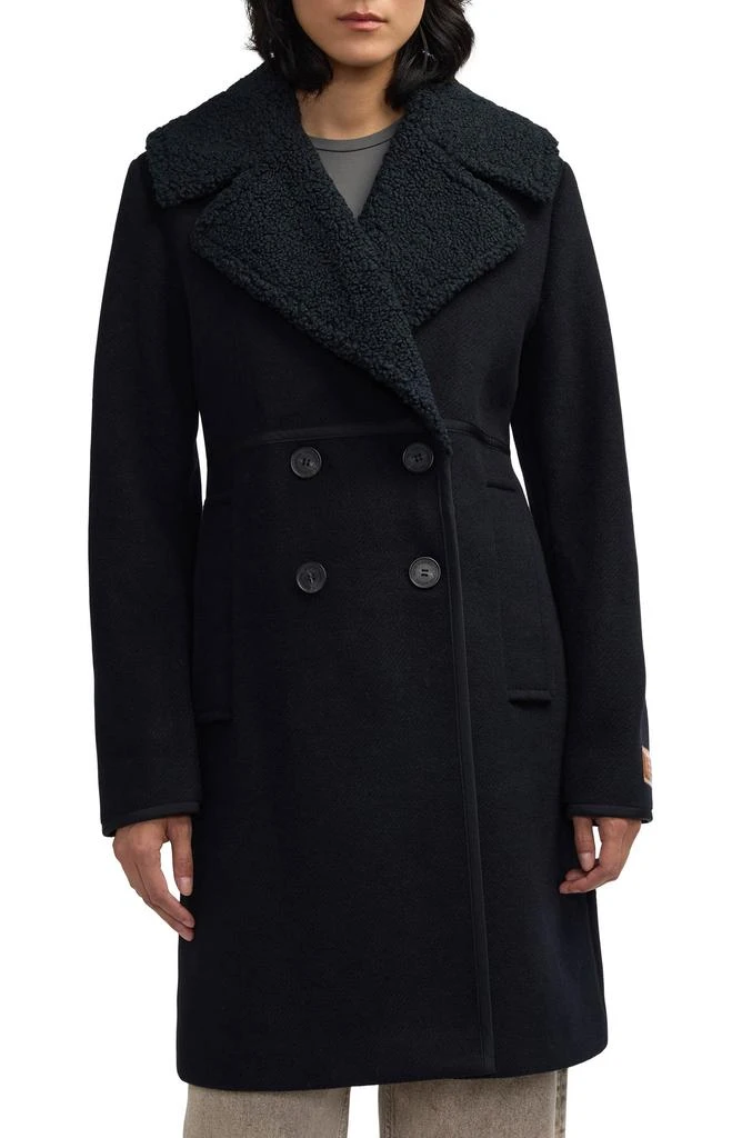 Scotch 
Soda Runa Faux Shearling Collar Peacoat