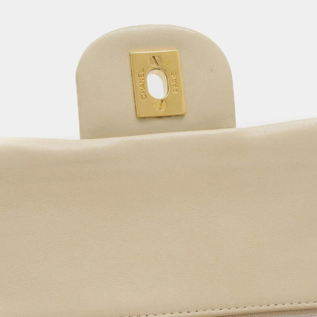 Chanel Chanel Light Beige Lambskin Leather Classic Double Flap Shoulder Bag 9