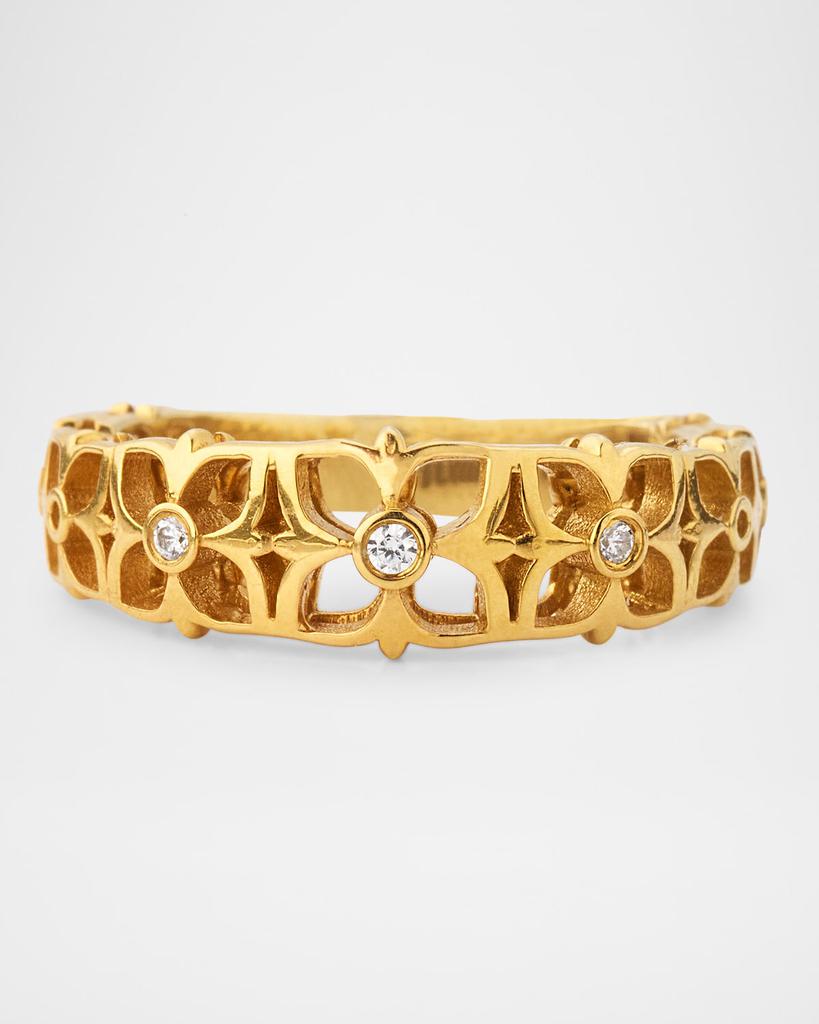 Stephen Dweck White Diamond Signature Ring in 18K Gold