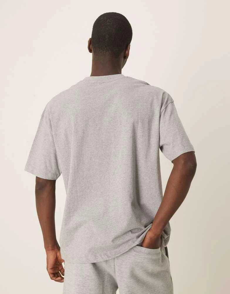 ASOS ASOS DESIGN oversized t-shirt with sport front print in grey marl 4