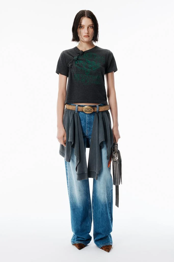 Alexander Wang Black Burnout Sheer Jersey Tee 5