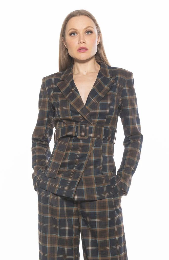 ALEXIA ADMOR Janna Plaid Longline Blazer 5