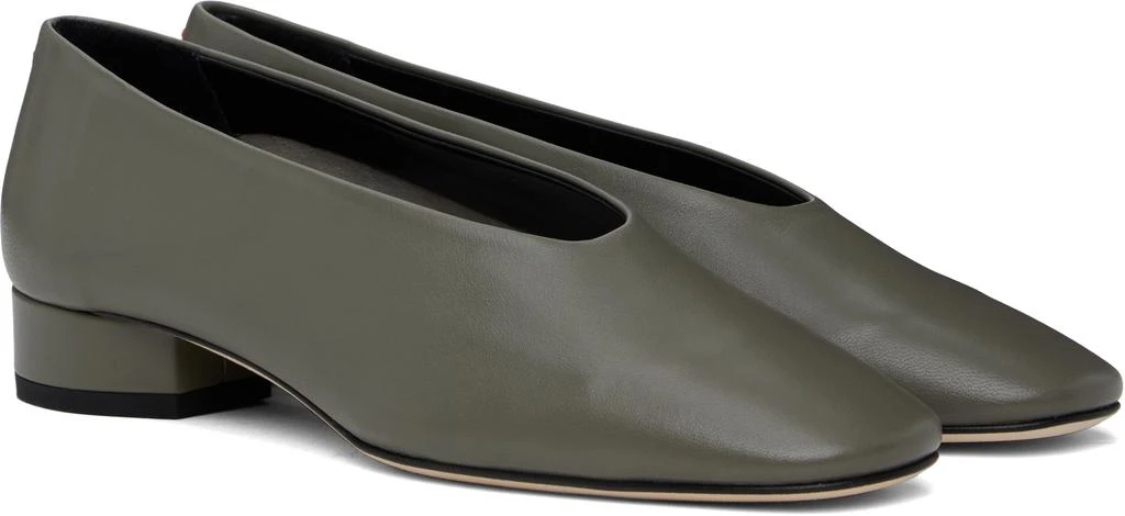 AEYDE Gray Delia Leather Ballerina Flats 4