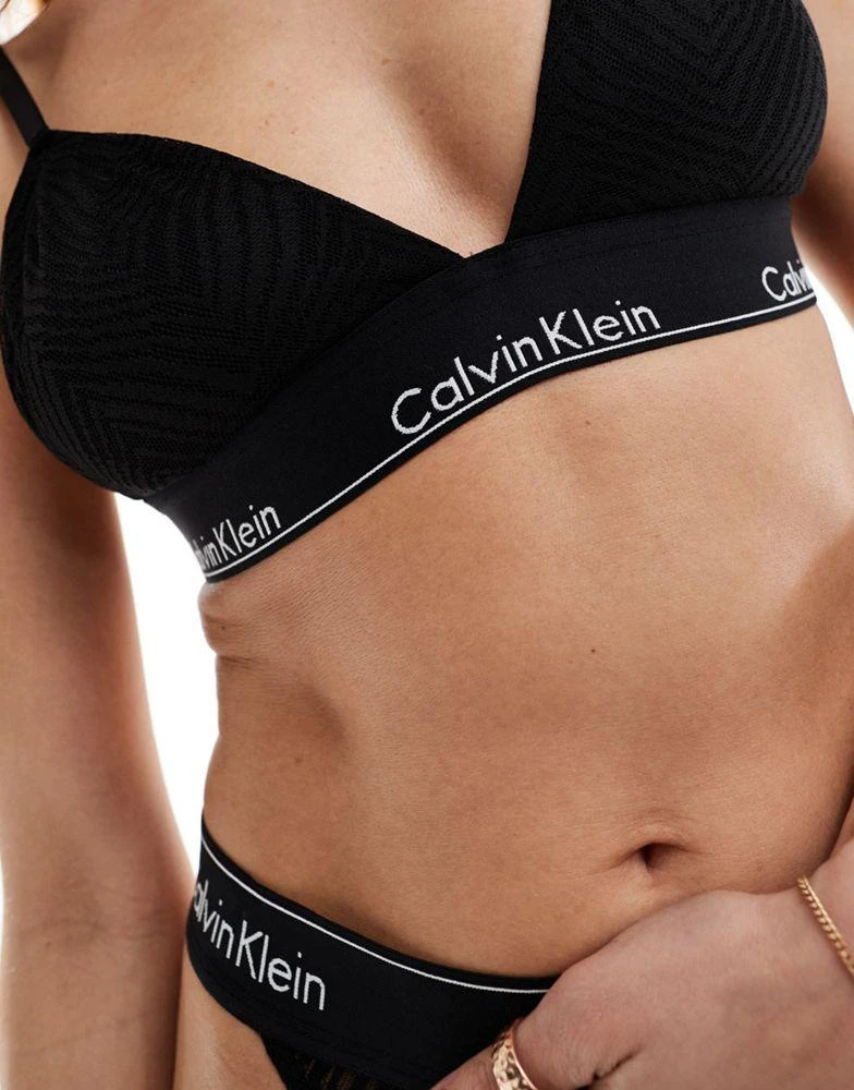 Calvin Klein Calvin Klein modern lace lightly lined triangle bralette in black 2