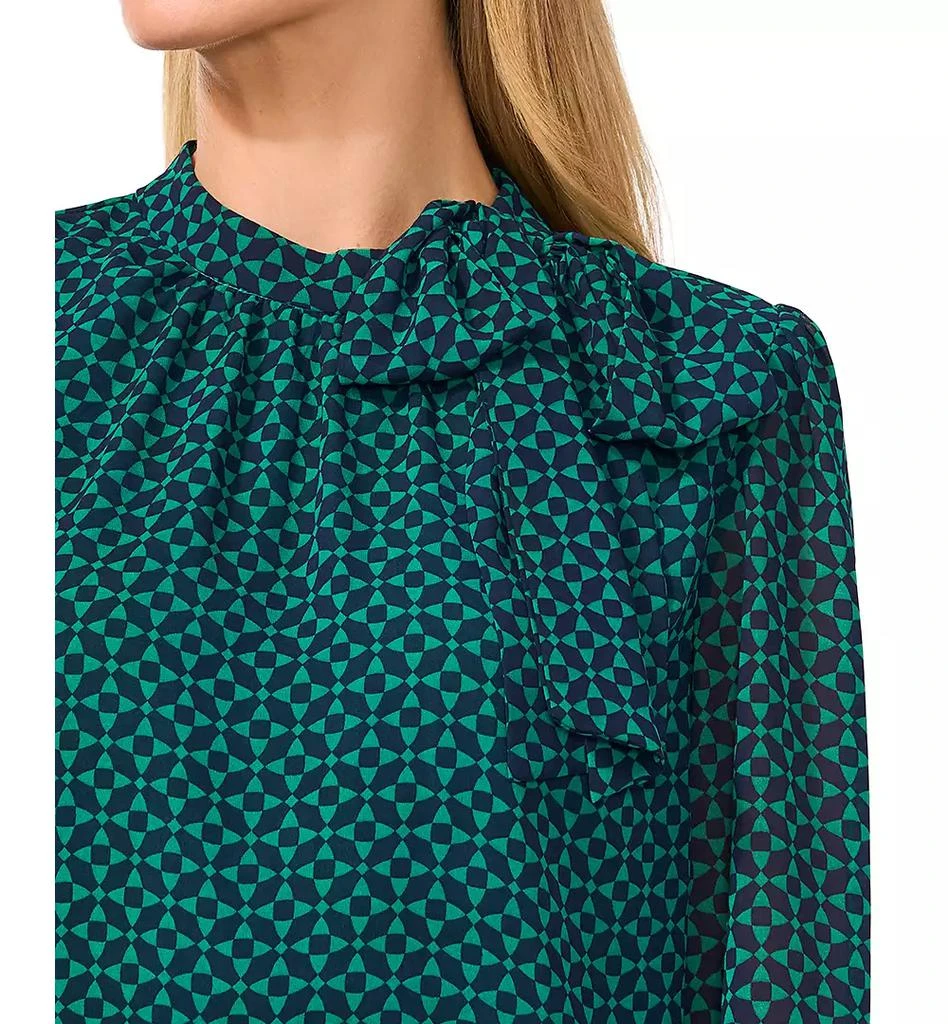 CeCe Women's Tie-Neck Geo-Print Blouse 3