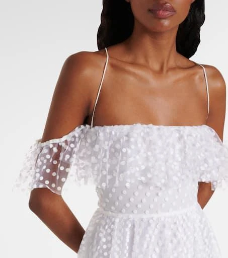 Alexandra Miro Carmen polka-dot tulle maxi dress 4