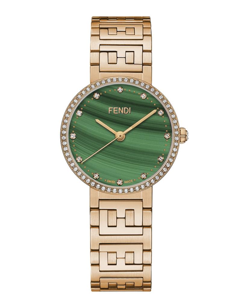Fendi Forever Fendi 29MM Stainless Steel & Leather Strap