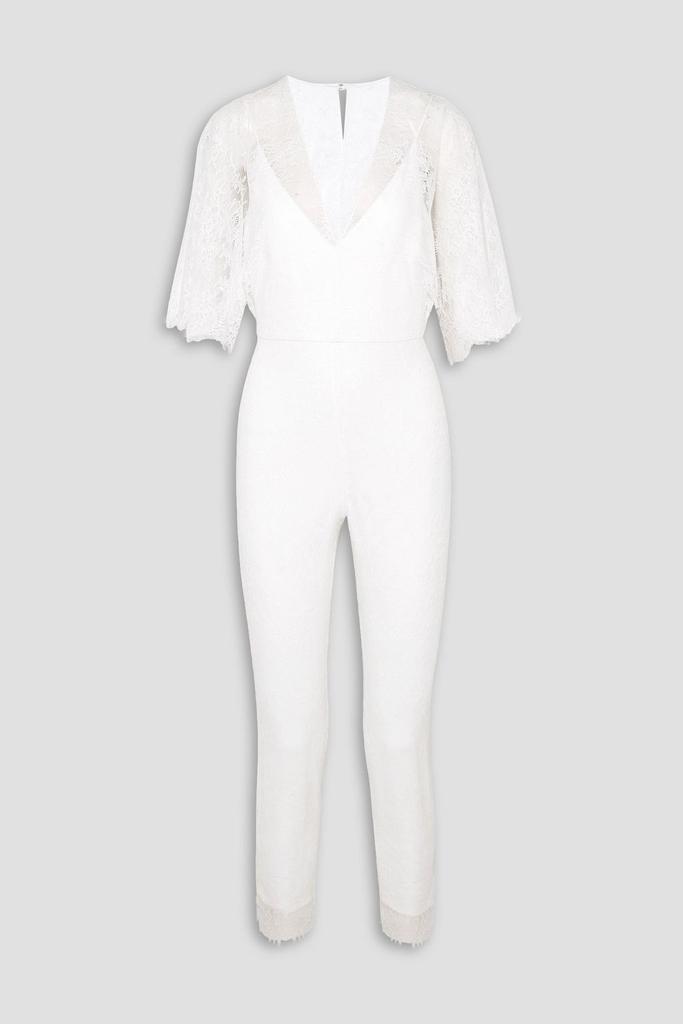 CUSHNIE Cropped lace jumpsuit