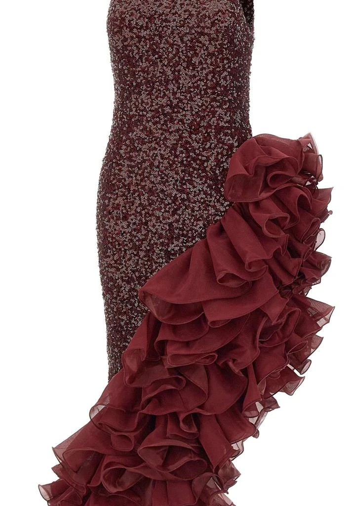 ROTATE Birger Christensen ROTATE Sequin Embellished Midi Ruffle Dress 4
