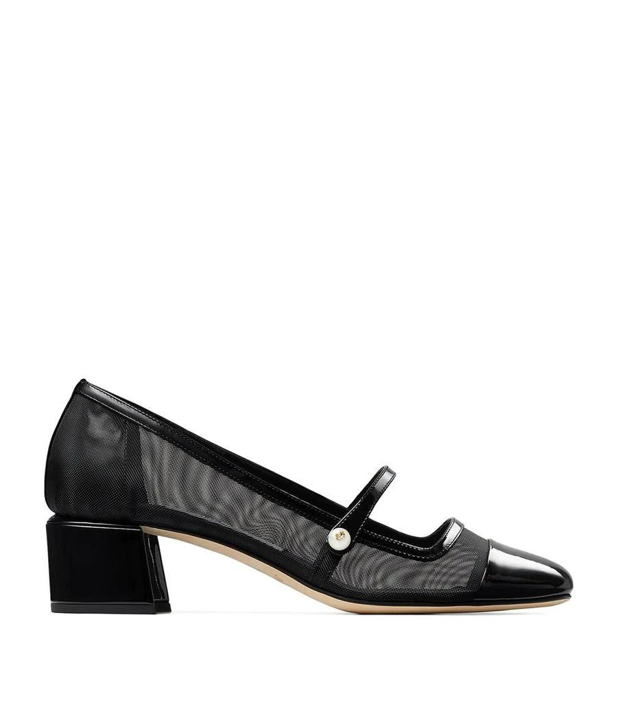 Jimmy Choo Elisa 45 Leather Mary Jane Heeled Pumps 1
