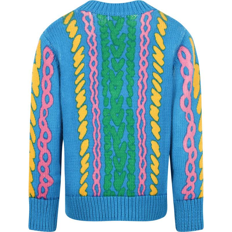 Stella McCartney Kids Colorful stripes organic cotton sweater in blue