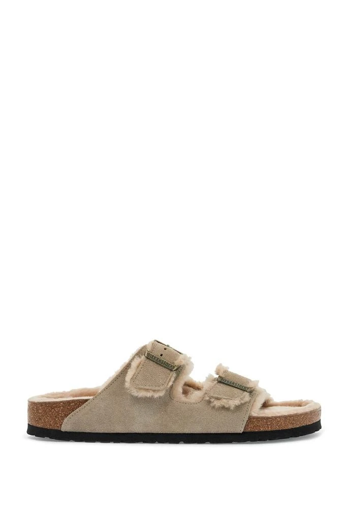 Birkenstock ARIZONA LEATHER AND FUR SLIDES 2