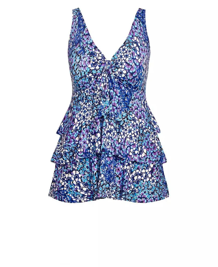 AVENUE Women's Ruffled Print Tankini Top 3