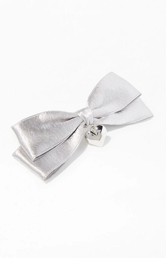 LA Hearts Heart Charm Double Bow Barrette 2