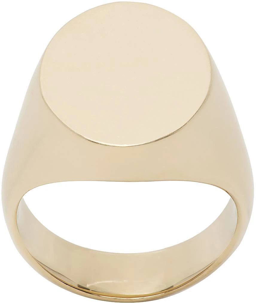MAISON MARGIELA Gold Oval Chevalier Ring 1