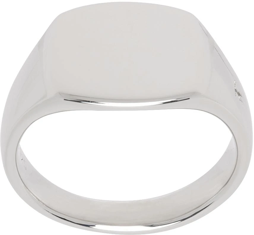 Tom Wood Silver Mini Signet Cushion Ring 1