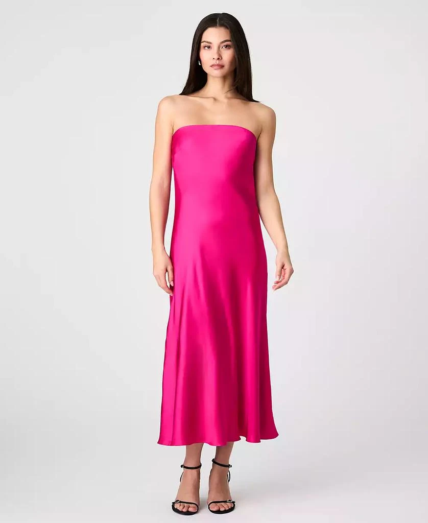French Connection Women's Oona Satin Strapless Midi Dress 5