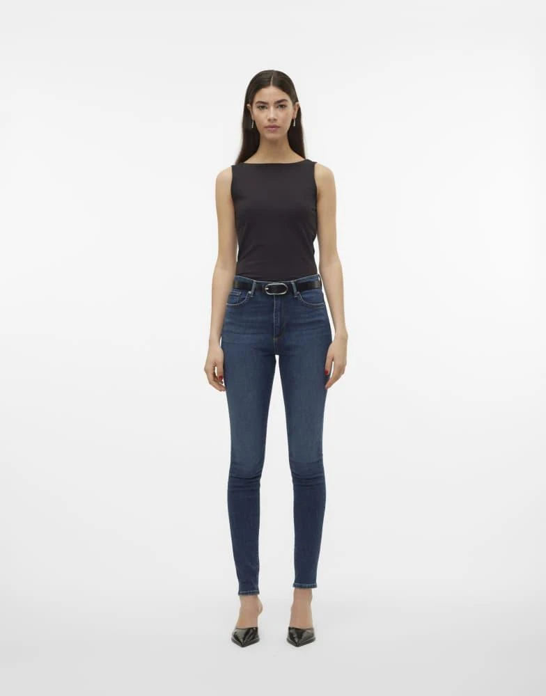 VERO MODA Vero Moda Skinny fit jeans in dark blue denim 2